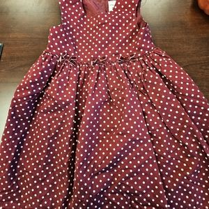 Carters Burgundy Polka Dots Dress Size 4